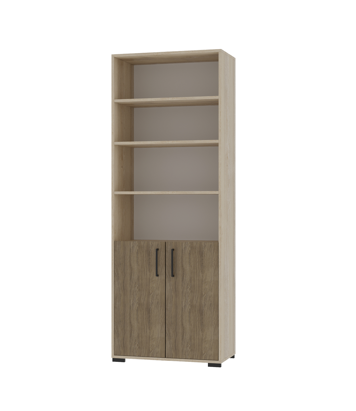 Універсальна напівзакрита шафа з 2-ма дверцятами та 4-ма відкритими полицями, 719х405х2025 мм, АНШАР ГРУП (6603)